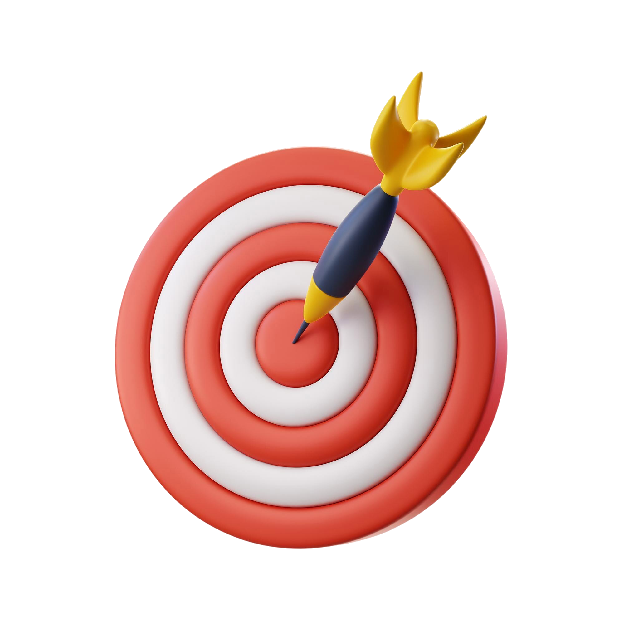 3d dart board target with bullseye arrow